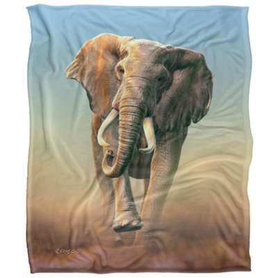  - Royce Mcclure Charging Elephant Silky Supersoft Blanket Multicoloured (127Cm X 152Cm)