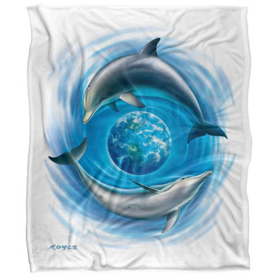 Royce Mcclure Dolphin World Silky Supersoft Blanket Multicoloured (152Cm X 127Cm) from B&Q