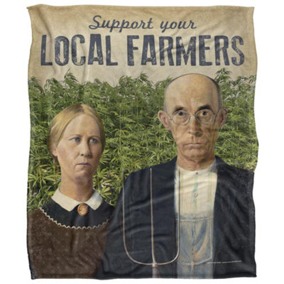 Retrorocket Studio Support Farmers Silky Supersoft Blanket Multicoloured (60In X 50In)