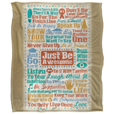 Retrorocket Studio Just Be Awesome Silky Supersoft Blanket Multicoloured (60In X 50In)