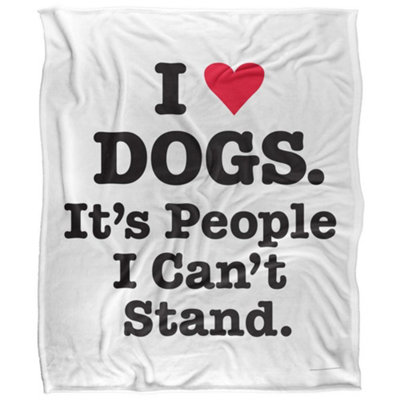Ephemera I Heart Dogs Silky Supersoft Blanket Black/white (60In X 50In)