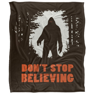 Ephemera Dont Stop Believing Silky Bigfoot Supersoft Blanket Black/white/red (60In X 50In)
