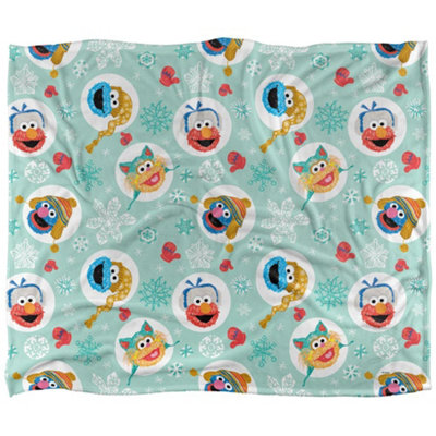 Sesame Street Silky Character Heads Festival Supersoft Blanket Multicoloured (One Size) from B&Q