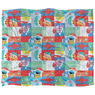 Sesame Street Silky Squares Holiday Supersoft Blanket Multicoloured (One Size) from B&Q