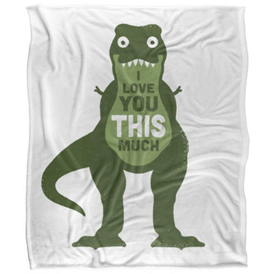 David Olenick Amourosaurus Silky Supersoft Blanket Green/white (60In X 50In)