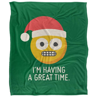 David Olenick Knuckle Silky Christmas Supersoft Blanket Green/yellow/red (152Cm X 127Cm) from B&Q