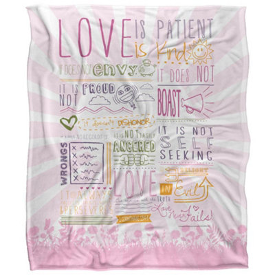 Slingshot Publishing Love Is Patient Silky Supersoft Blanket Multicoloured (60In X 50In)