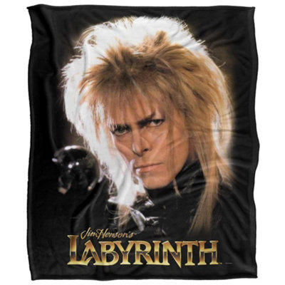 Labyrinth Crystal Ball Silky Jareth The Goblin King Supersoft Blanket Black (One Size) from B&Q