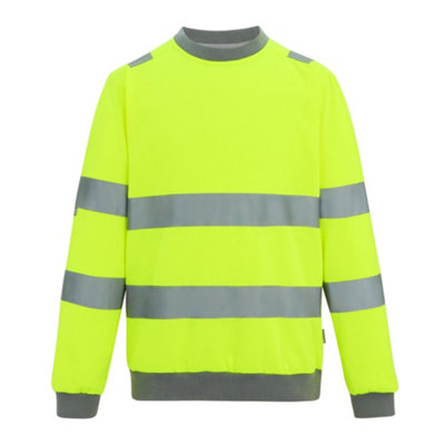 Regatta Professional Mens Pro Contract Hi-Vis Crew Neck Sweatshirt Yellow (Xxl)