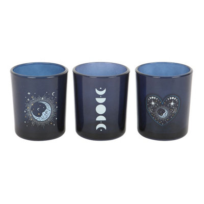Something Different Moon Phases Candle Holder (Pack Of 3) - Blue - Image 3