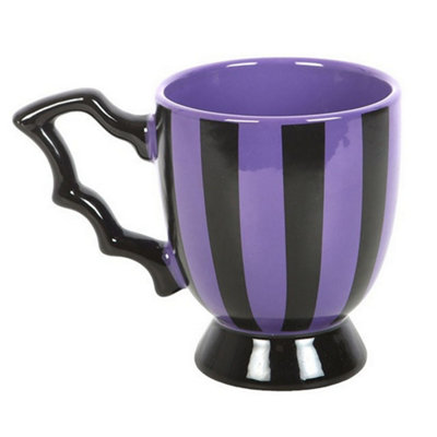  - Something Different Striped Bat Wing 490Ml Tea Cup Purple/black (One Size)