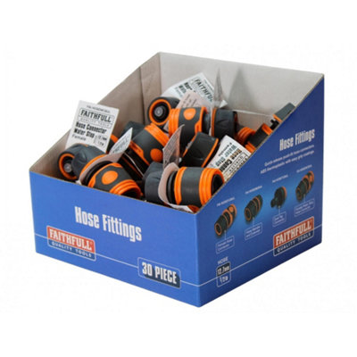 Faithfull Plastic Water Stop Hose Connector Multi Colour (Box Of 30) from B&Q
