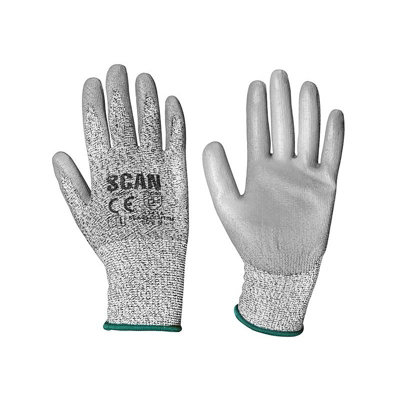 Scan Grey Pu Coated Cut 3 Gloves from B&Q