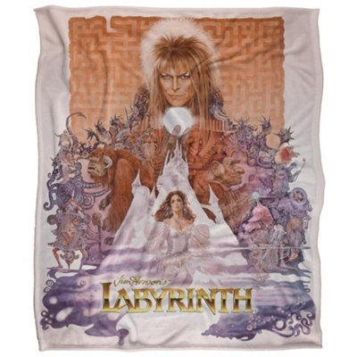 Labyrinth Maze Montage Silky Poster Supersoft Blanket White/brown (One Size) from B&Q