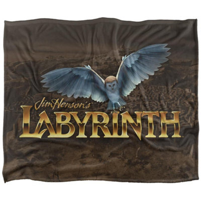 Labyrinth Logo Maze Silky Owl Supersoft Blanket Black (One Size) from B&Q