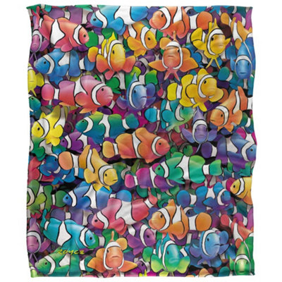  - Royce Mcclure Clowning Around Clown Fish Silky Supersoft Blanket Multicoloured (152Cm X 127Cm)