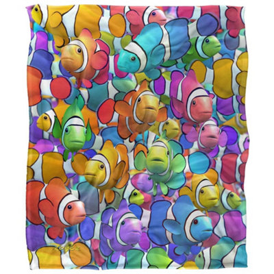  - Royce Mcclure Clown Fish Clown School Silky Supersoft Blanket Multicoloured (152Cm X 127Cm)