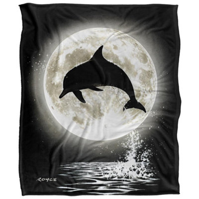 Royce Mcclure Silky Dolphin Supersoft Blanket Black/white (152Cm X 127Cm) from B&Q
