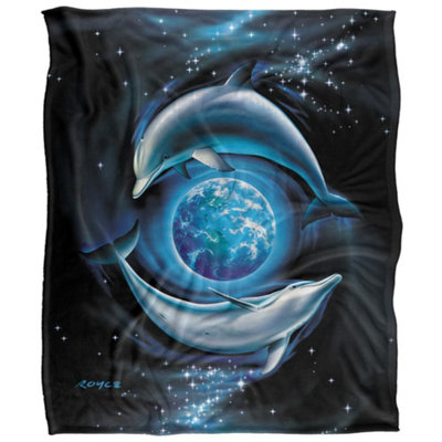 Royce Mcclure Silky Dolphin Planet Supersoft Blanket Multicoloured (152Cm X 127Cm) from B&Q