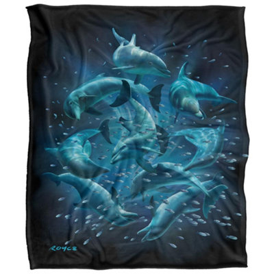 Royce Mcclure Silky Dolphin Twister Dark Water Supersoft Blanket Blue/black (152Cm X 127Cm) from B&Q