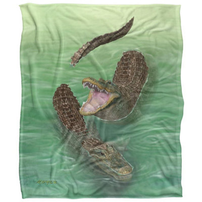 Royce Mcclure Silky Swamp Alligators Supersoft Blanket Multicoloured (152Cm X 127Cm) from B&Q