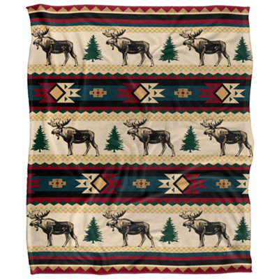 Jq Licensing Silky Moose Supersoft Blanket Multicoloured/multicoloured (One SizeOne Size) from B&Q