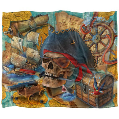 Jq Licensing James Piazza Silky Pirate Supersoft Blanket Multicoloured (One Size) from B&Q