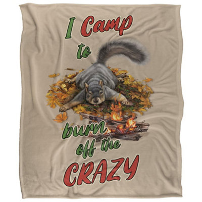 Jq Licensing James Piazza Crazy For Camping Silky Squirrel Supersoft Blanket Multicoloured (One Size) from B&Q