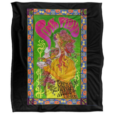  - Pink Floyd 1966 Marquee London Silky Poster Supersoft Blanket Multicoloured (One Size)