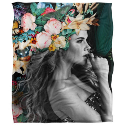 B&Q Reinders Silky Portrait Supersoft Blanket Multicoloured (One Size)