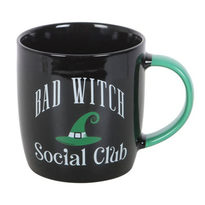 Something Different Bad Witch Social Club Mug And Coaster Set Green/black (One Size) from B&Q