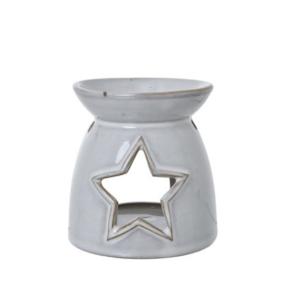 Hill Interiors Unisex White Ceramic Star Tea Light Holder In - Image 6