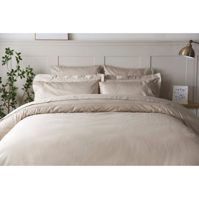 Belledorm Egyptian Cotton Flat Duvet Cover Taupe (Emperor) from B&Q