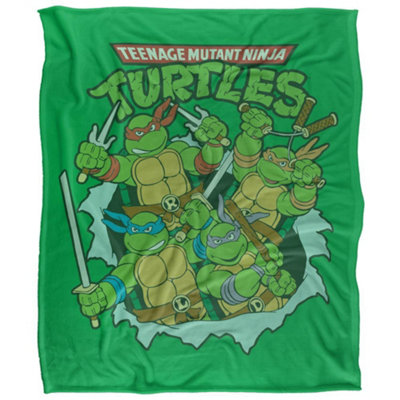  - Tmnt Group Retro Silky Supersoft Blanket Multicoloured (152Cm X 127Cm)