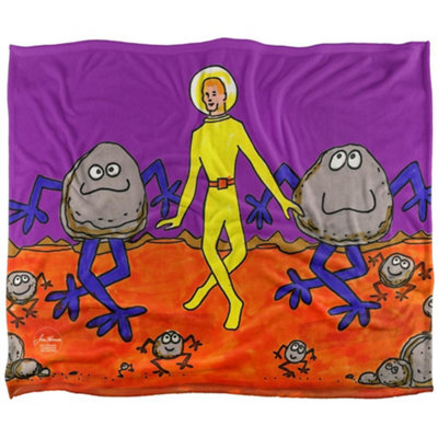Jim Henson Signature Collection Spaceman Dancing Silky Supersoft Blanket Alpine Purple/orange (One Size) from B&Q