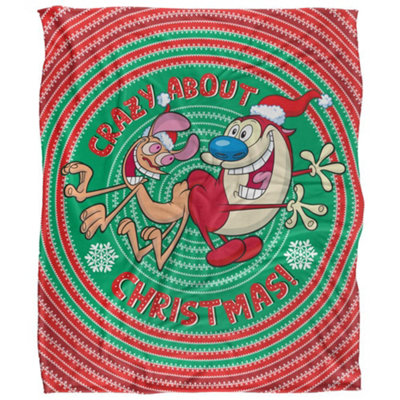 Ren & Stimpy Crazy About Christmas Silky Supersoft Blanket Multicoloured (One Size) from B&Q