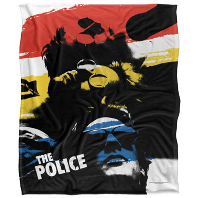 The Police Silky Stripes Supersoft Blanket Multicoloured (One Size) from B&Q