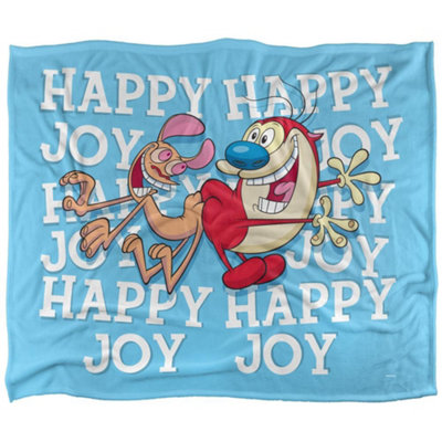Ren & Stimpy Happy Happy Joy Joy Silky Supersoft Blanket Multicoloured (One Size) from B&Q