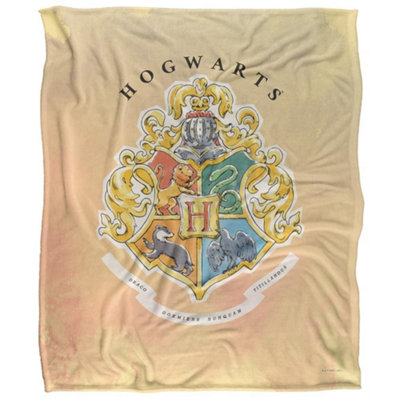 Harry Potter Silky Hogwarts Crest Supersoft Blanket Multicoloured (One Size) from B&Q