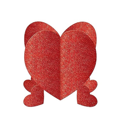 Amscan Radiant Mini Heart Valentines Day Table Decoration Red One Size from B&Q