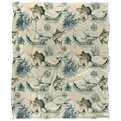 Jq Licensing Jl-Jp-Jq 2 Silky Tiki Flower Fishing Supersoft Blanket Multicoloured/multicoloured (One SizeOne Size) from B&Q