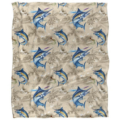 Jq Licensing Jl-Jp-Jq Silky Tiki Flower Fishing Supersoft Blanket Multicoloured (One Size) from B&Q