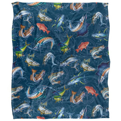 Jq Licensing Jl-Jp-Jq Silky Comp Fishing Supersoft Blanket Multicoloured (One Size) from B&Q