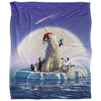 Jq Licensing Jlo Silky Polar Bear Christmas Supersoft Blanket Multicoloured (One Size) from B&Q