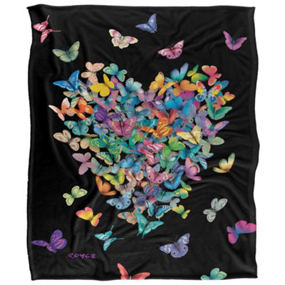 Royce Mcclure Wildheart Silky Butterflies Supersoft Blanket Multicoloured (152Cm X 127Cm) from B&Q