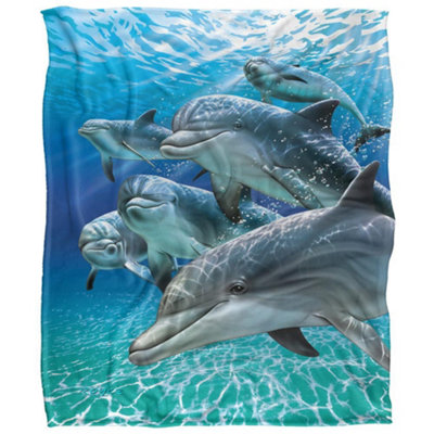 Royce Mcclure Travelers Silky Dolphin Supersoft Blanket Multicoloured (152Cm X 127Cm) from B&Q
