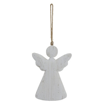 Hill Interiors White Washed Angel Christmas Hanging Decoration - White - Image 7