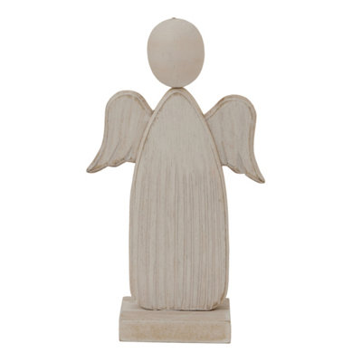 B&Q -  White Washed Angel Christmas Decoration White (One Size)