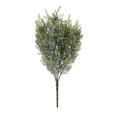 B&Q -  Pine Spray Artificial Plant White/green (One Size)