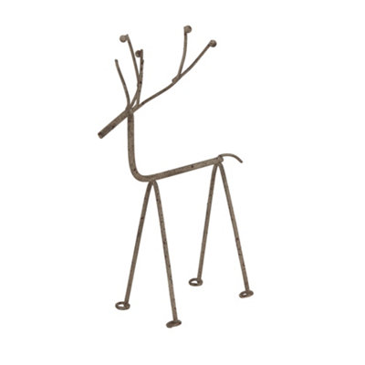 B&Q -  Rustic Reindeer Christmas Decoration Silver (23Cm X 16Cm X 6Cm)